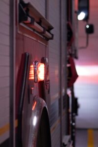 Ambulance responding to emergency call.
