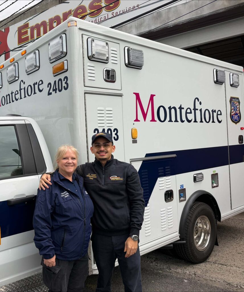 Employee of the Month Paramedic Helen Thompson with Lt. Lance Sales Cropped